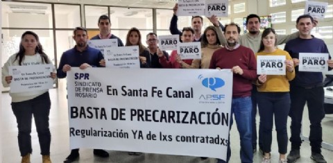 Movilización y reclamo de los trabajadores de prensa de la Provincia