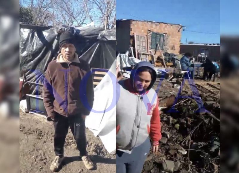 VIDEO | Los Quirquinchos: vive con su familia en una precaria casilla de lona y pide ayuda para pasar el invierno